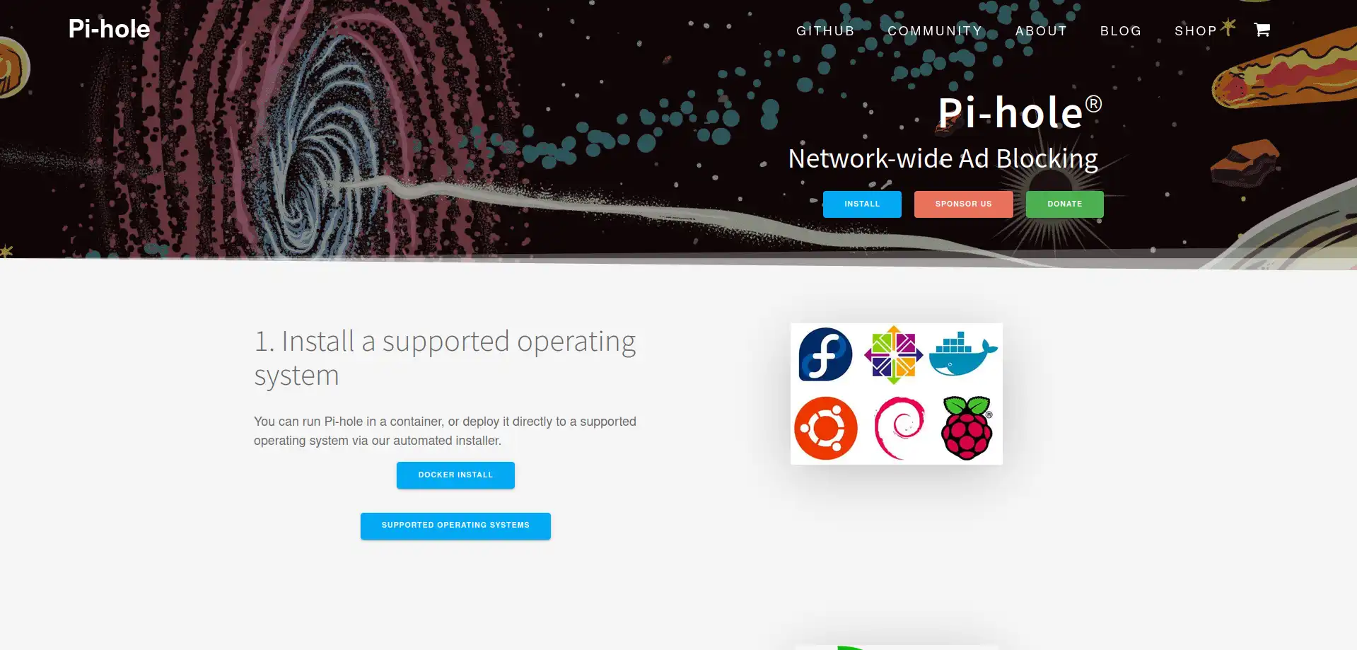 An Image of Pi-Hole.net. A service which can remove adverts from your network so all devices are ad free.
