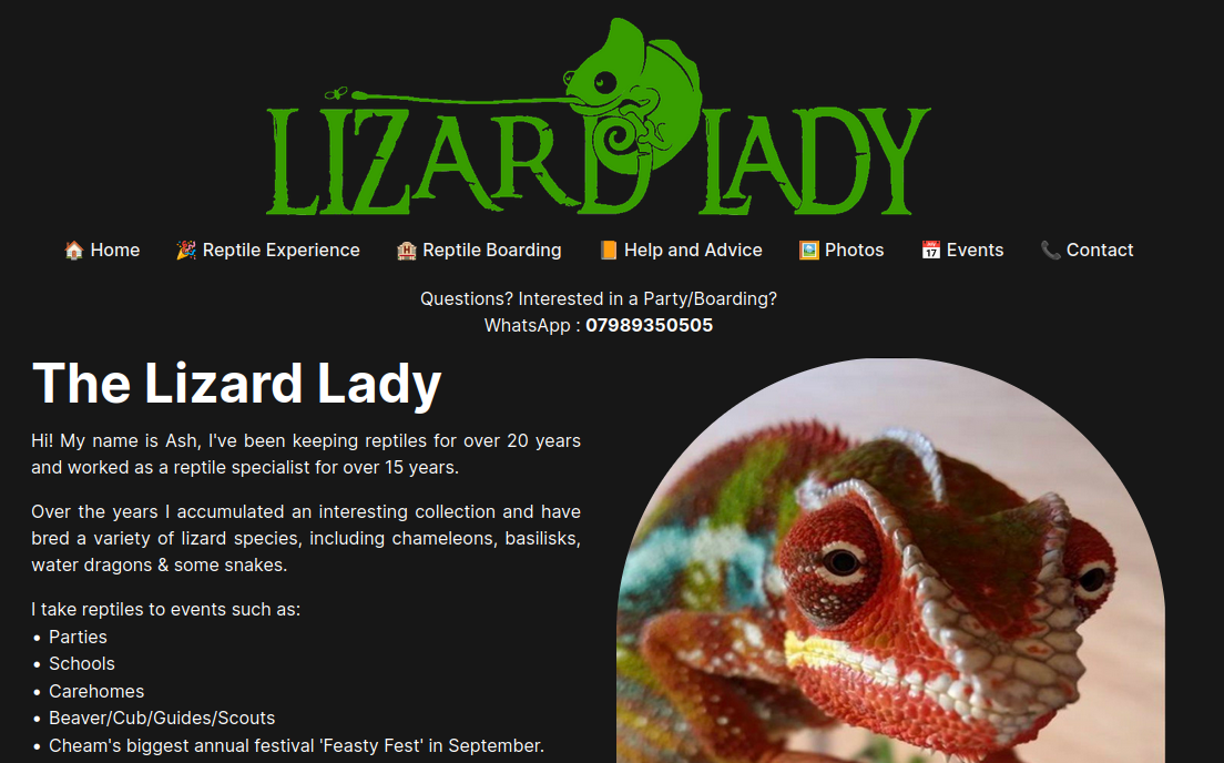Lizard Lady - Reptile Boarding and Parties!